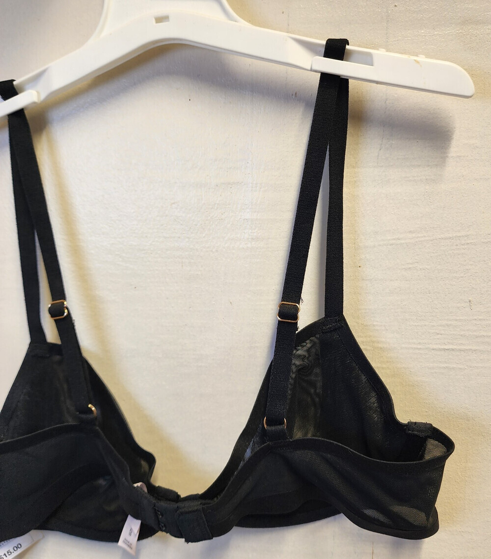 New Auden Women's Black Underwire Sheer Bra Adjustable Straps Size 32B - Picture 4 of 5